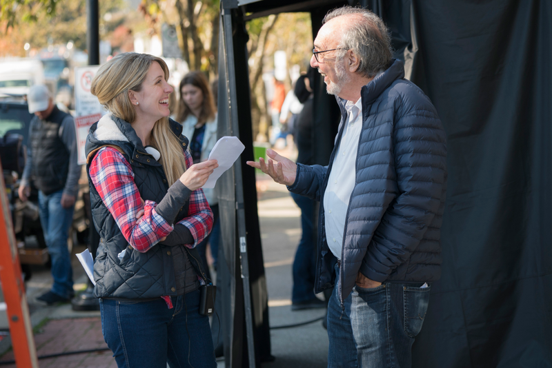 Kelly Fremon Craig and James L. Brooks on set (Photo: STX Entertainment)